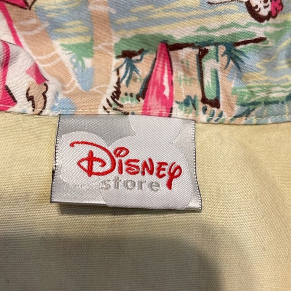 Disney women’s medium 8 10 Shirt button up Hawaiian Print yellow Mickey Minnie - Picture 6 of 8